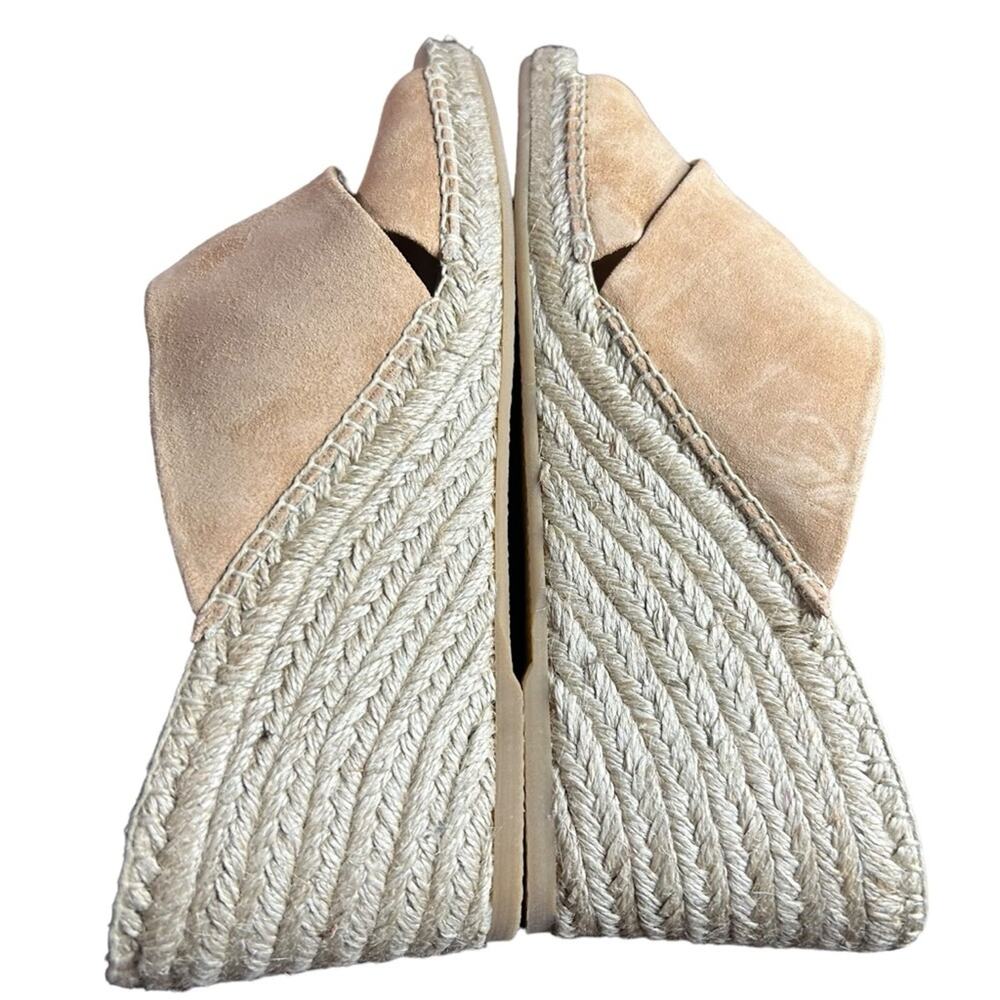 Vince Gaelan Suede Crossover Strap Espadrille Wedge Peep Toe Heels NEW 11 - Picture 9 of 11